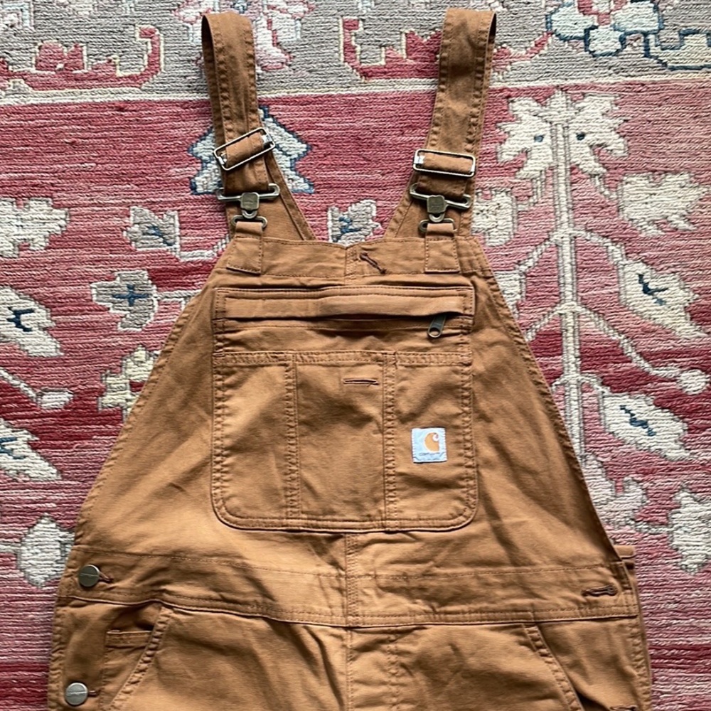 Carhartt Rugged Flex Canvas Bib Overalls size sm short